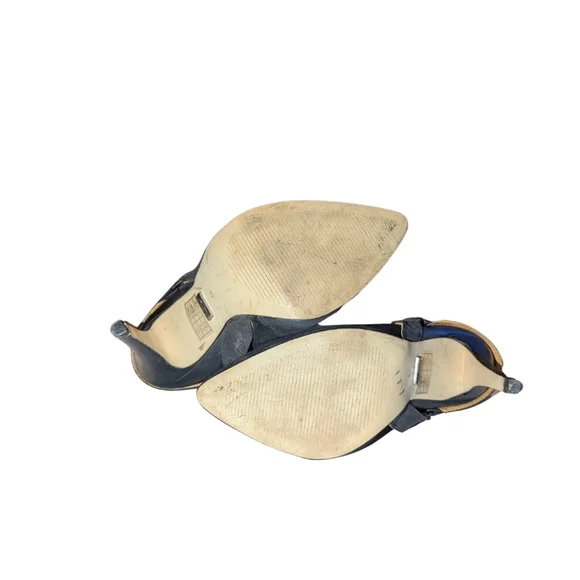 Buffalo London Womens Black Leather Suede Biker Ankle Stiletto Boots Sz 6.5/37 - Picture 7 of 9